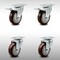 Service Caster 4 Inch SS Maroon Polyurethane Top Plate Caster Total Lock Brakes SCC, 2PK SCC-SSTTL20S414-PPUB-MRN-2-S-2 - alternate 1